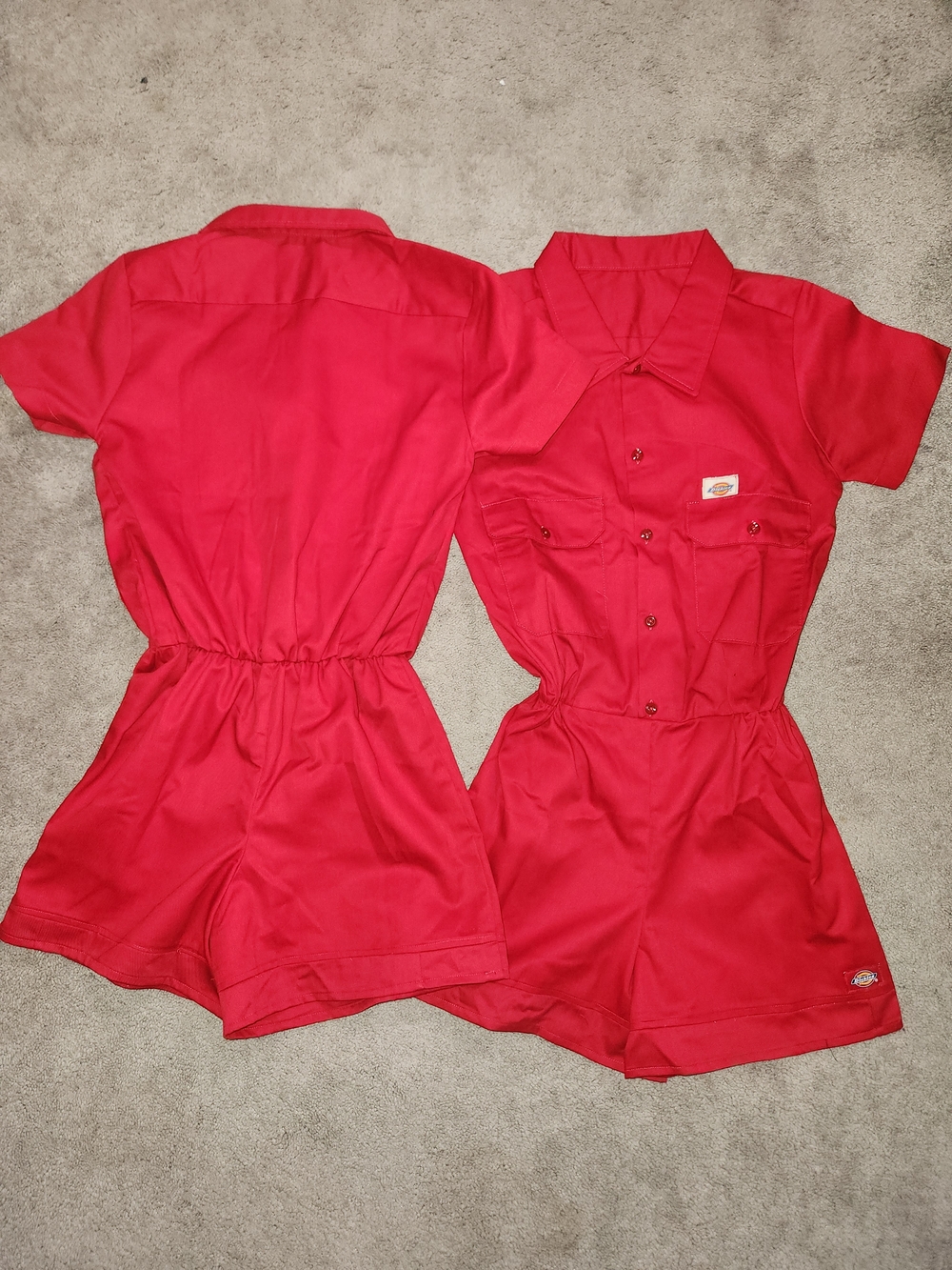 Dickies Red Short-Sleeve Utility Romper - Picture 2 of 2